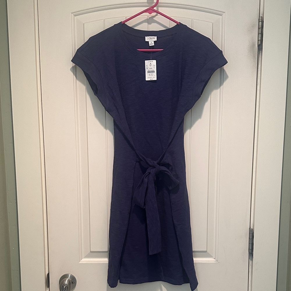 J. Crew Shirt Dress with tie belt in blue